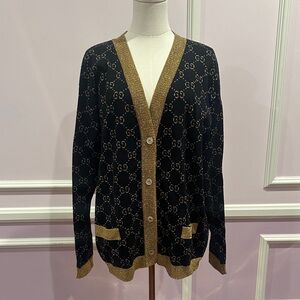 Gucci Cotton-blend lamé cardigan